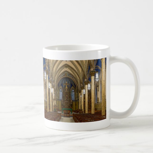 St. Peter Katholische Kirche Painterly Coffee Tass Kaffeetasse (Rechts)