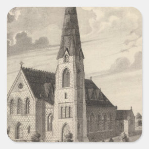 St Peter Kirche und parochialer Wohnsitz Quadratischer Aufkleber
