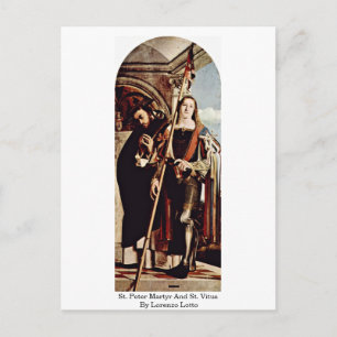 St. Peter Martyr und St. Vitus Von Lorenzo Lotto Postkarte