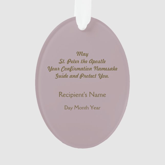 St. Peter (PM 07) Acryl Ornament (Rückseite)