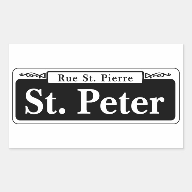 St. Peter St., New Orleans Street Sign Rechteckiger Aufkleber (Vorderseite)