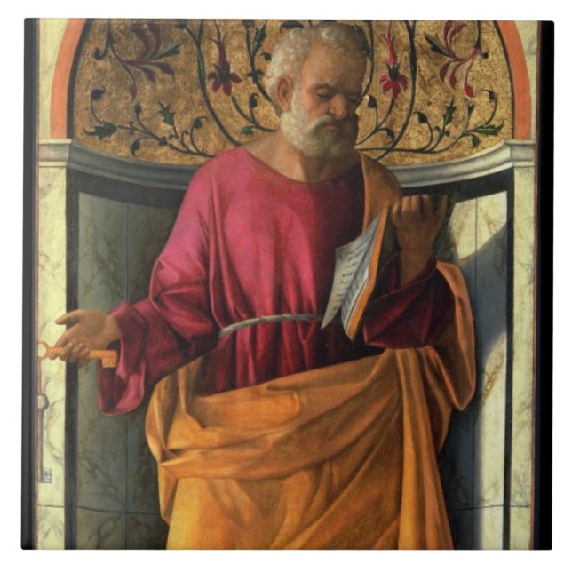 St Peter (Tempera auf Leinwand) Fliese (Vorderseite)
