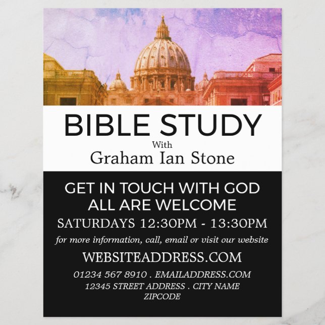 St. Peter's Basilica, Christian Bible Class Advert Flyer (Vorne)