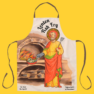St. Peter's Fastenzeit Fischbraten All-Over Druck Schürze