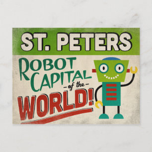 St. Peters Missouri Roboter - Lustiges Vintage Postkarte