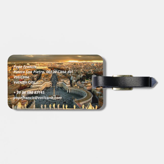 St Peters Square Vatican Gepäckanhänger (Rückseite horizontal)