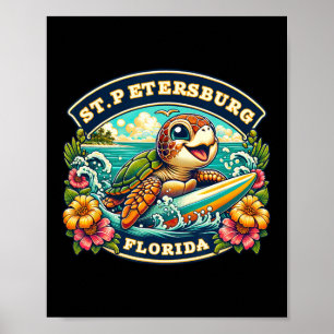St. Petersberg Florida Süße Meeresschildkröte Surf Poster