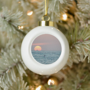 St Petersburg Beach Florida Sunset Keramik Kugel-Ornament