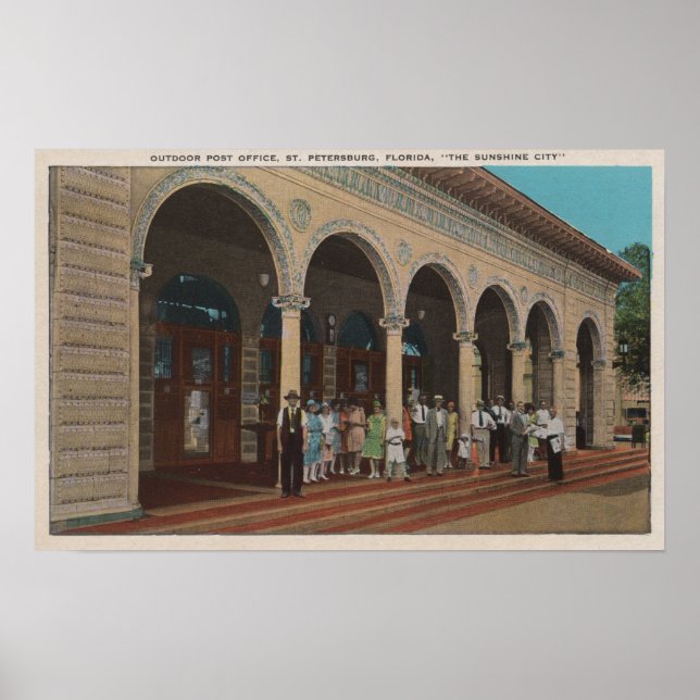 St. Petersburg, FL - Außenansicht der Post Poster (Vorne)