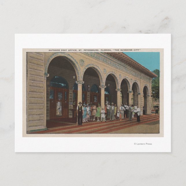 St. Petersburg, FL - Außenansicht der Post Postkarte (Vorderseite)