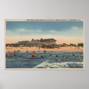 St. Petersburg, FL - Aussicht auf die Schatzinsel Poster