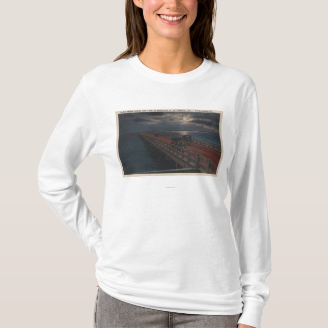St. Petersburg, FL - Moonlit Ansicht von Gandy T-Shirt (Vorderseite)