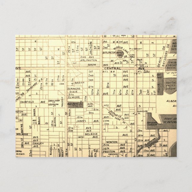St. Petersburg, FL, Vintage Karte (Vorderseite)