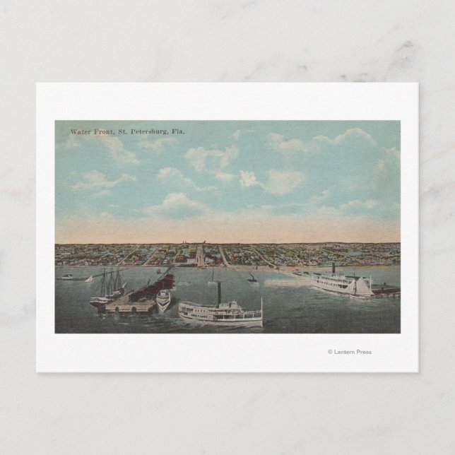 St. Petersburg, FL - Wasserfront mit Aussicht auf Postkarte (Vorderseite)