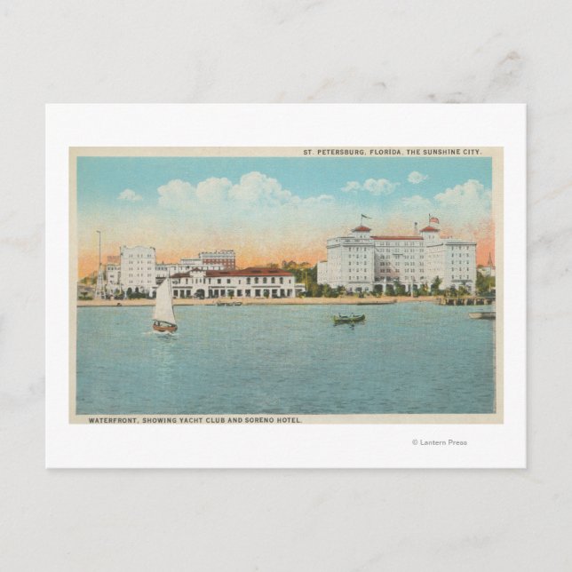 St. Petersburg, FL - Wasserfront Sicht auf Soreno Postkarte (Vorderseite)