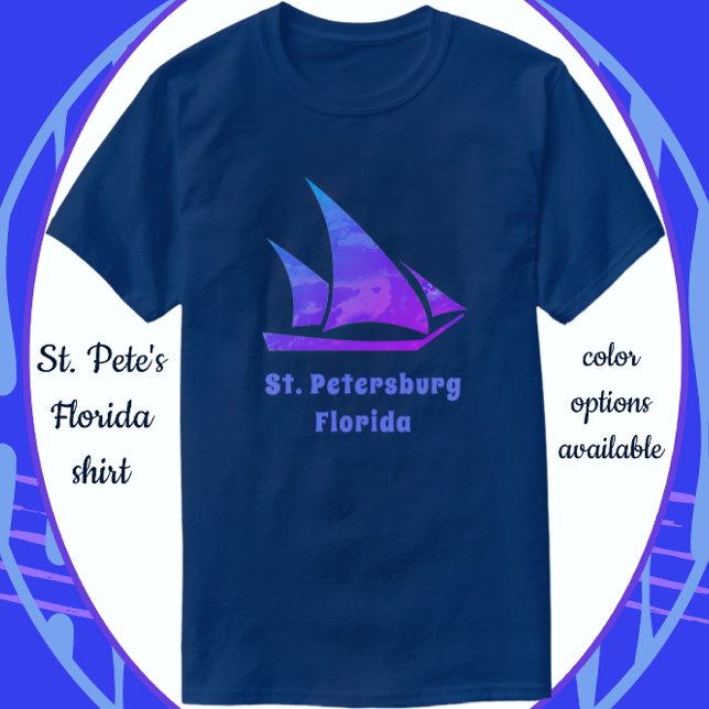 St. Petersburg Florida Bright farbenfrohe Sailboat T-Shirt (Handsome Vacation Souvenir)