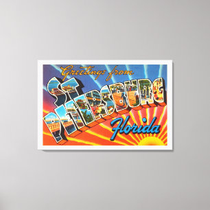 St. Petersburg Florida FL Vintage Reise Souvenir Leinwanddruck