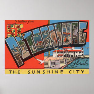 St. Petersburg, Florida - Große Briefmarkenszenen  Poster
