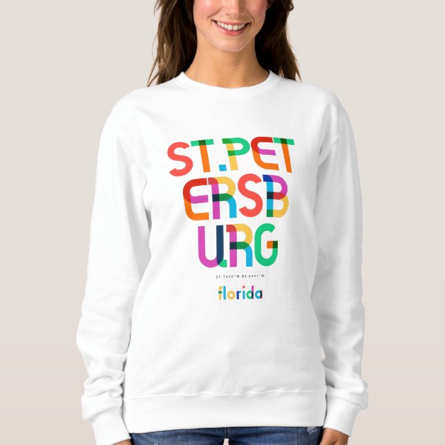 St. Petersburg Florida Mitte Jahrhundert, Pop Art, Sweatshirt (Vorderseite)