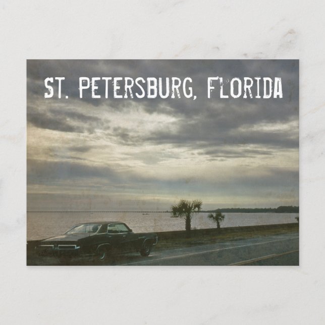 St. Petersburg Florida Retro Car 1969 Postkarte (Vorderseite)
