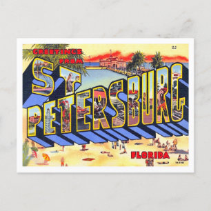 St. Petersburg, Florida Vintage Große Buchstaben Postkarte