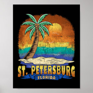 St. Petersburg Florida Vintage Souvenir mit Gebrau Poster