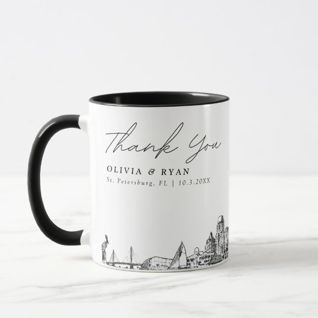St. Petersburg Hochzeit Minimal Custom Coffee Tass Tasse (Links)