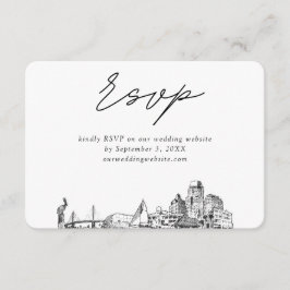 St. Petersburg Hochzeit Minimalistisch Sketch UAWG Begleitkarte