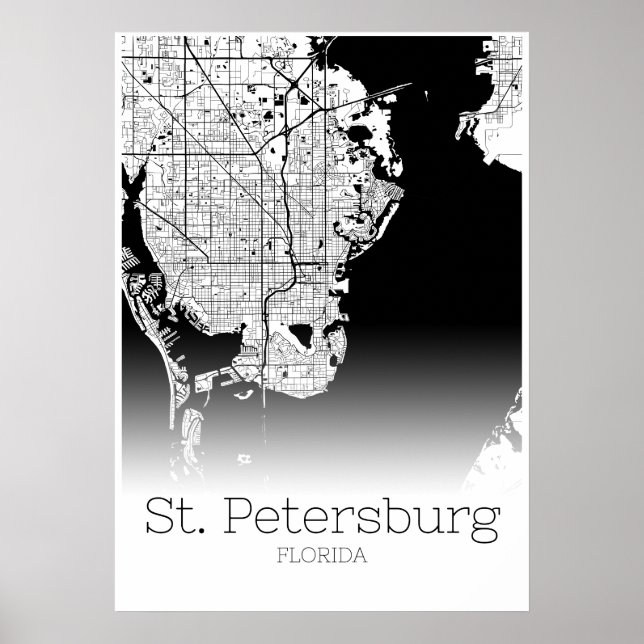 St. Petersburg Karte - Florida - City Map Poster (Vorne)