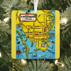 St. Petersburg Karte Weihnachtsbaumschmuck Ornament Aus Metall