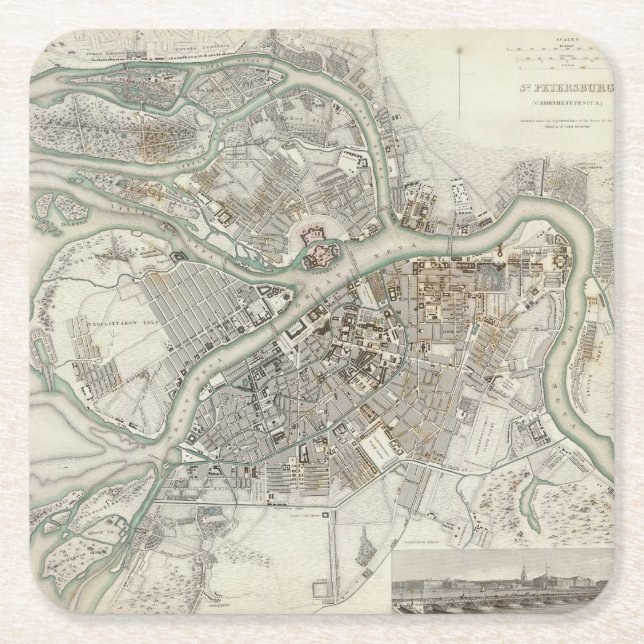 St Petersburg Rechteckiger Pappuntersetzer (Vorderseite)
