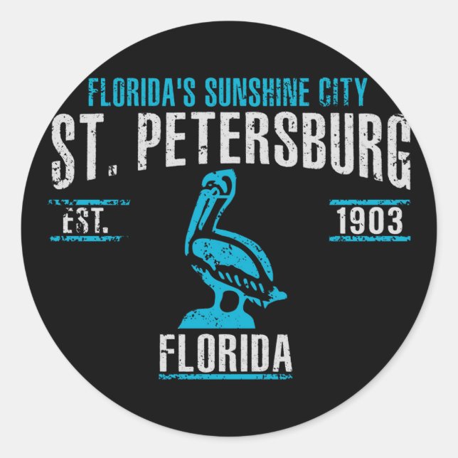 St. Petersburg Runder Aufkleber (Vorderseite)