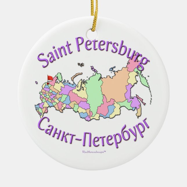 St. Petersburg-Russland-Karten-Verzierung Keramikornament (Vorne)
