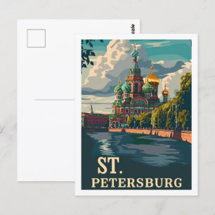 St. Petersburg Russland Vintage Berühmter Reiseort Postkarte