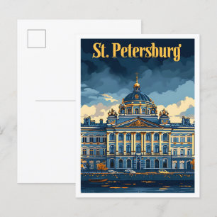 St. Petersburg Russland Vintage Reise Illustration Postkarte