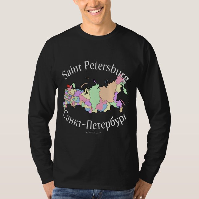 St. Petersburg-Stadt-Russland-Karte T-Shirt (Vorderseite)