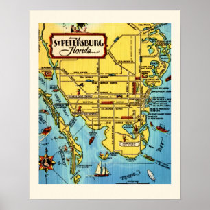 St. Petersburg Vintage-Karte Poster