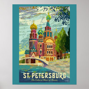St. Petersburg Vintage Travel Poster