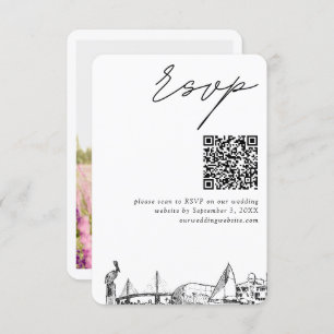 St. Petersburg Wedding RSVP QR Code Small Begleitkarte