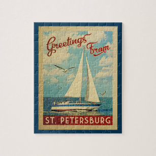 St- Petersburgsegelboot-Vintage Reise Florida Puzzle
