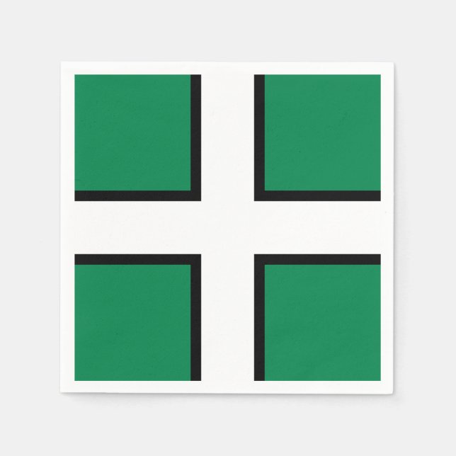 St. Petroc-Flagge / Flagge von Devon Napkins Serviette (Vorderseite)