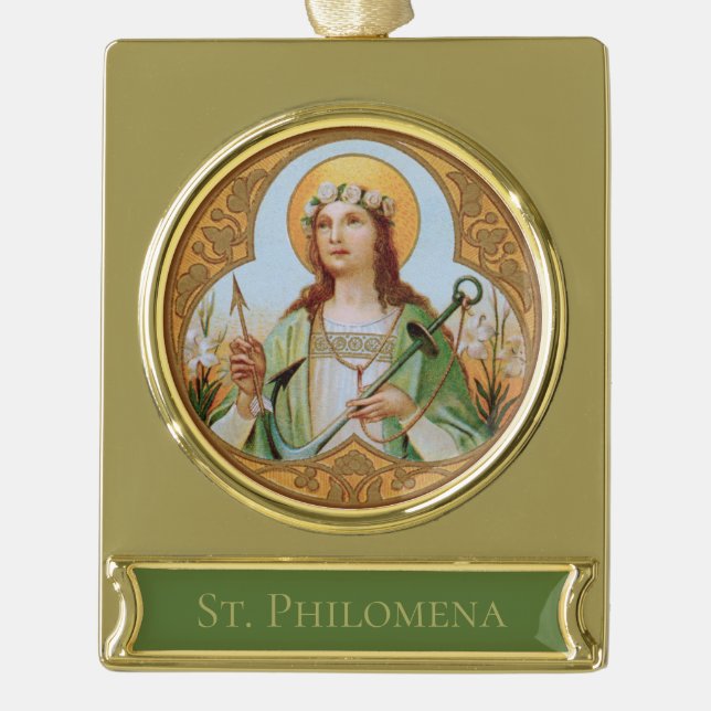 St. Philomena (BK 005) Banner-Ornament Gold (Vorderseite)
