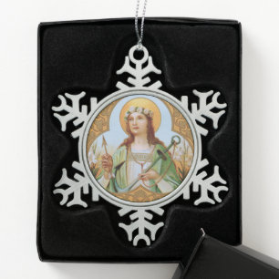St. Philomena (BK 005) Schneeflocken Zinn-Ornament