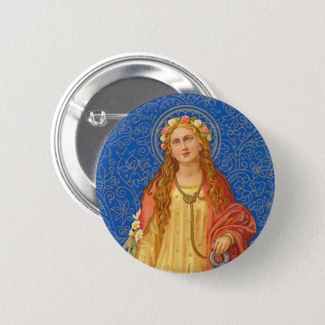 St. Philomena mit Anchor (SNV 051) Button (Vorne & Hinten)