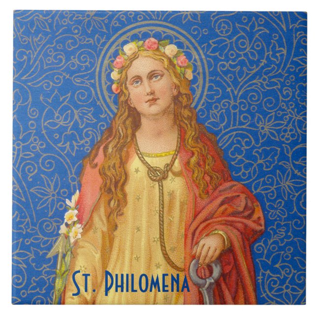 St. Philomena mit Anker (SNV 051) Fliese (Vorderseite)