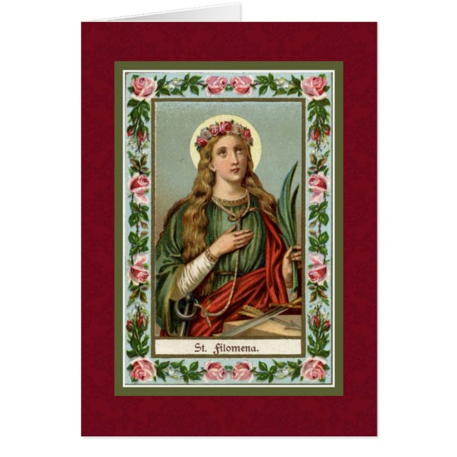 St. Philomena Pink Roses Palm Cord (Vorne)