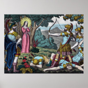 St. Philomena wird mit den Pfeilen geschossen Poster
