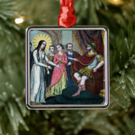 St. Philomena wird vor Kaiser Diokletian getestet Ornament Aus Metall