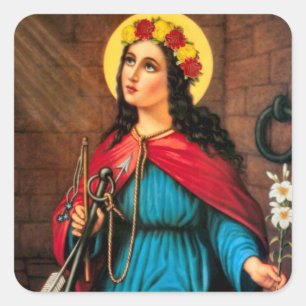 St. Philomena Wonderworker & Martyr Quadratischer Aufkleber