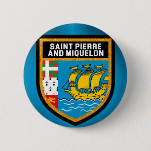 St. Pierre und Miquelon-Flagge Button